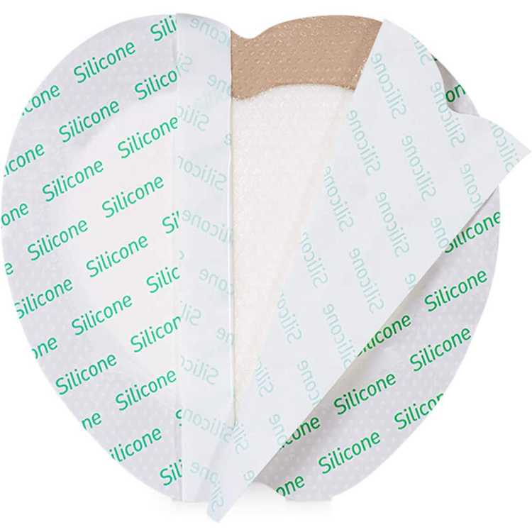 Safe Abrasion Bordered Absorbent Skin Color Surgical Healing Sterile Silicone Gel Adhesive Foam Dressing with Border