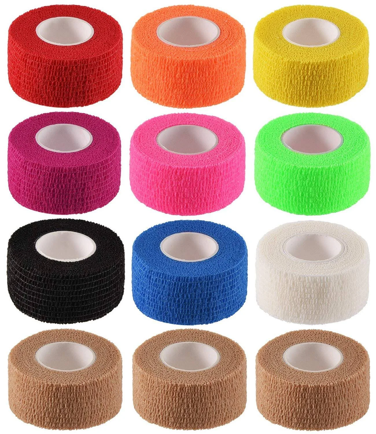 Variety Colored Cohesive Cotton First Aid Pressure Medical Bandages Self Adhesive Crepe High Elastic Bandage