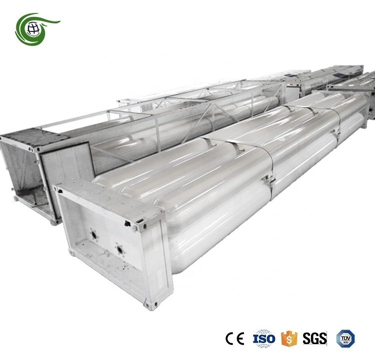 High Pressure 24.8M3 Capacity Helium He Gas Tube Skid Container Tube Trailer