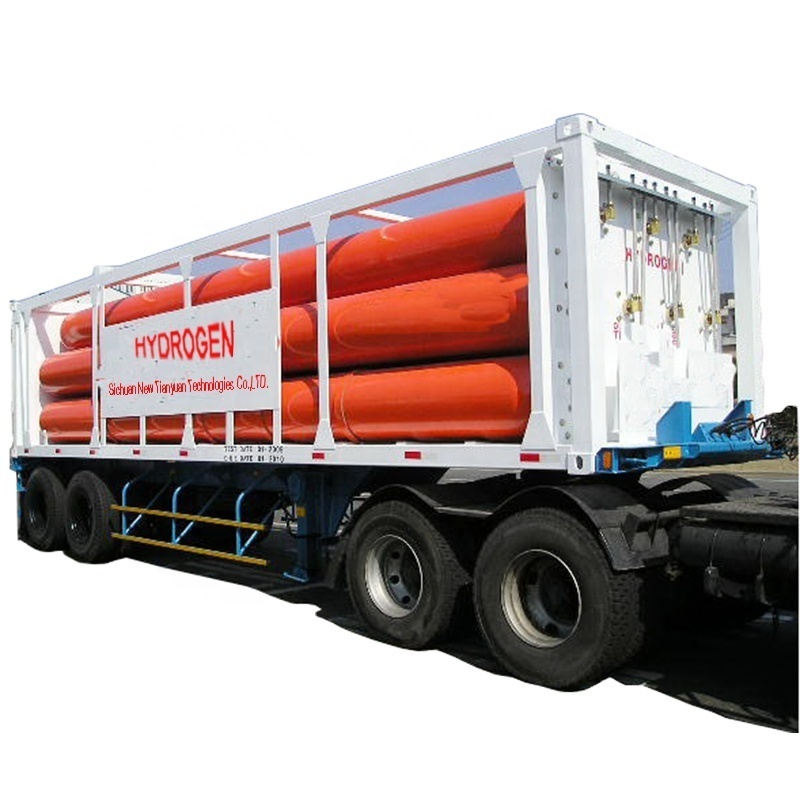 High Pressure 24.8M3 Capacity Helium He Gas Tube Skid Container Tube Trailer