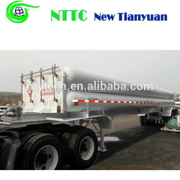 Factory Direct Sales 23.2m3 Loading Volume 10-tube Jumbo Tube Skid Container Semi Trailer For Gas Cylinder Filling Station