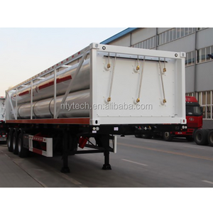 Factory Direct Sales 23.2m3 Loading Volume 10-tube Jumbo Tube Skid Container Semi Trailer For Gas Cylinder Filling Station