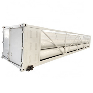 High Pressure 24.8M3 Capacity Helium He Gas Tube Skid Container Tube Trailer