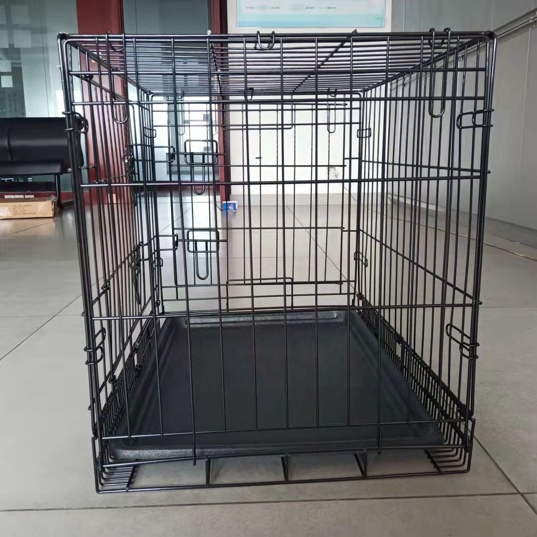 Wholesale Eco-friendly Double Door Folding Dog Cage Kennel,Metal Wire Collapsible Dog Crate  playpen With Tray