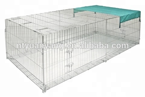 wholesale new design high quality easy clean pet cage chicken coop with sunshade, metal wire outdoor chicken cage