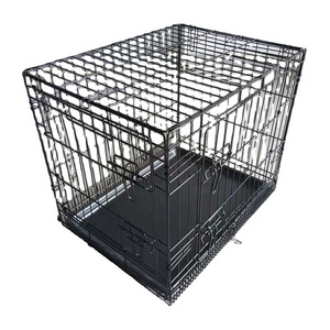 Wholesale Eco-friendly Double Door Folding Dog Cage Kennel,Metal Wire Collapsible Dog Crate  playpen With Tray