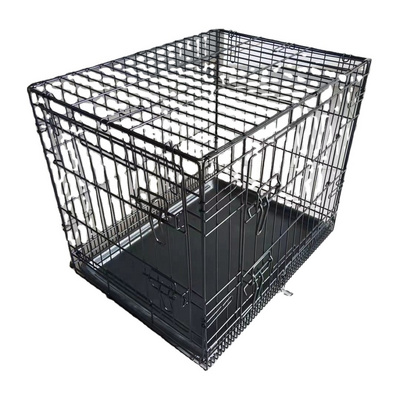 Wholesale Eco-friendly Double Door Folding Dog Cage Kennel,Metal Wire Collapsible Dog Crate  playpen With Tray