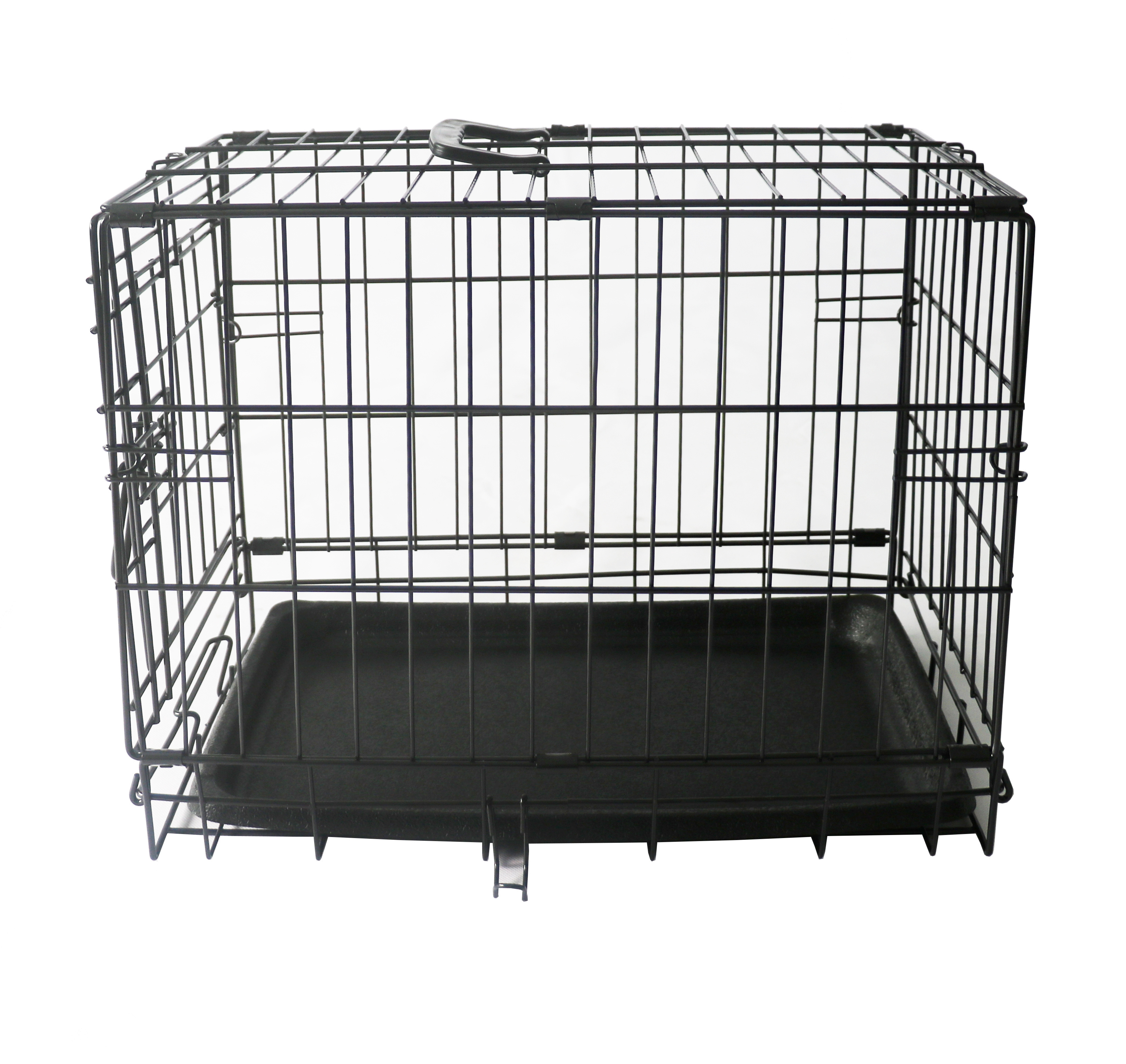 Wholesale Pet cost-effective cage House Black metal pet dog crate Single and durable outdoor large folding pet dog crate