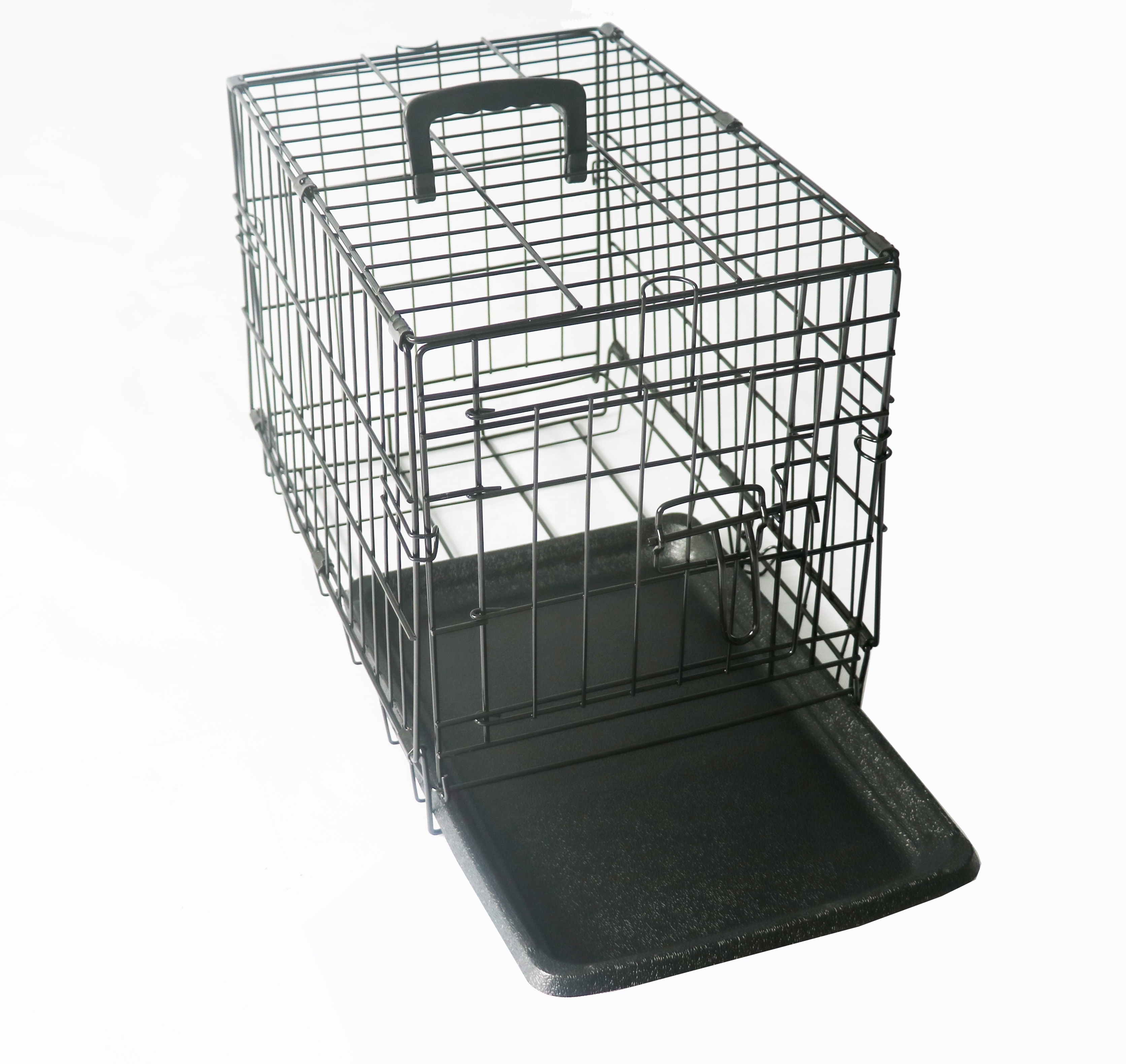 Wholesale Pet cost-effective cage House Black metal pet dog crate Single and durable outdoor large folding pet dog crate