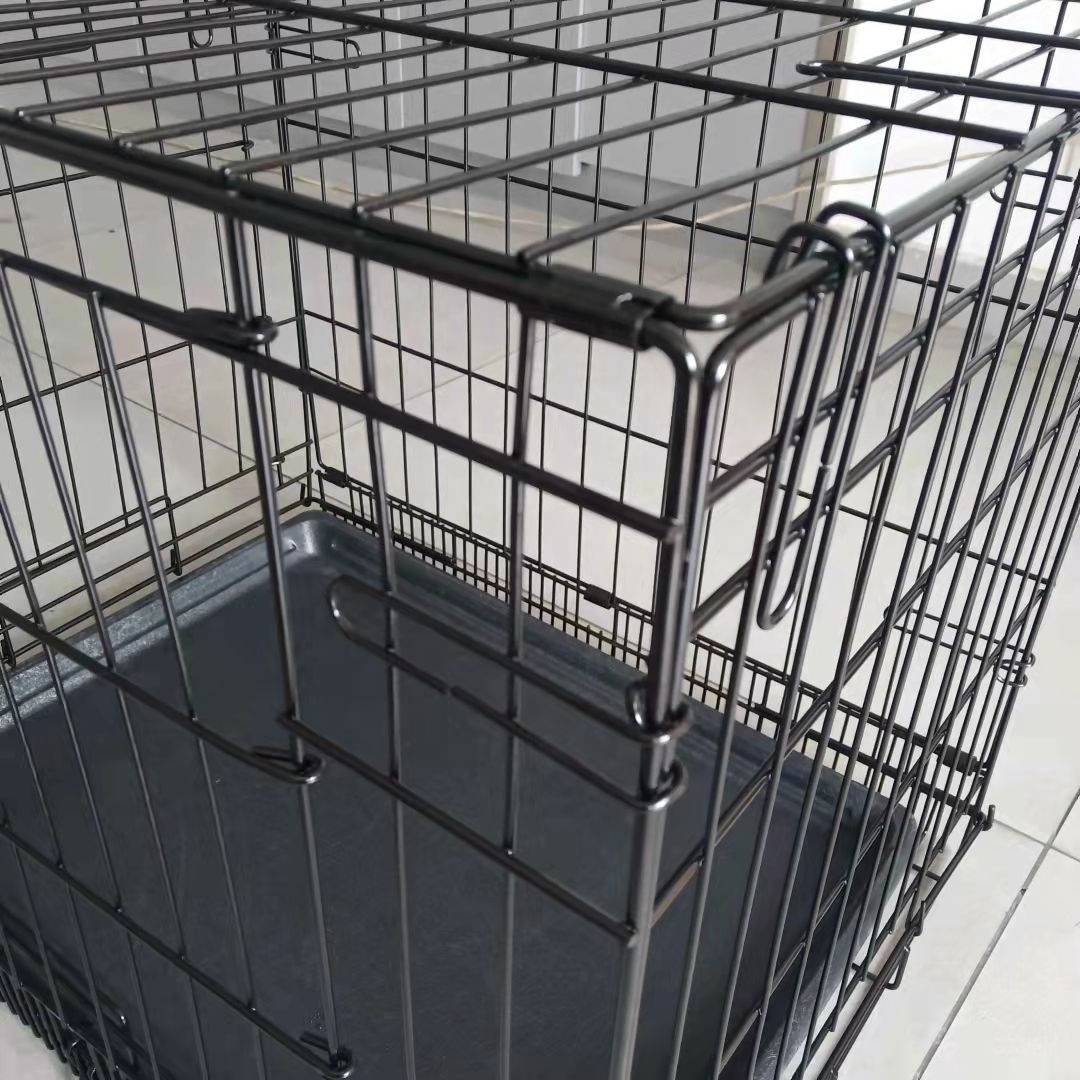 Wholesale Eco-friendly Double Door Folding Dog Cage Kennel,Metal Wire Collapsible Dog Crate  playpen With Tray