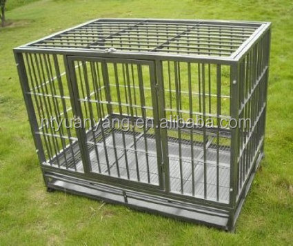 strong heavy duty square tube large dog cage with wheels for USA market