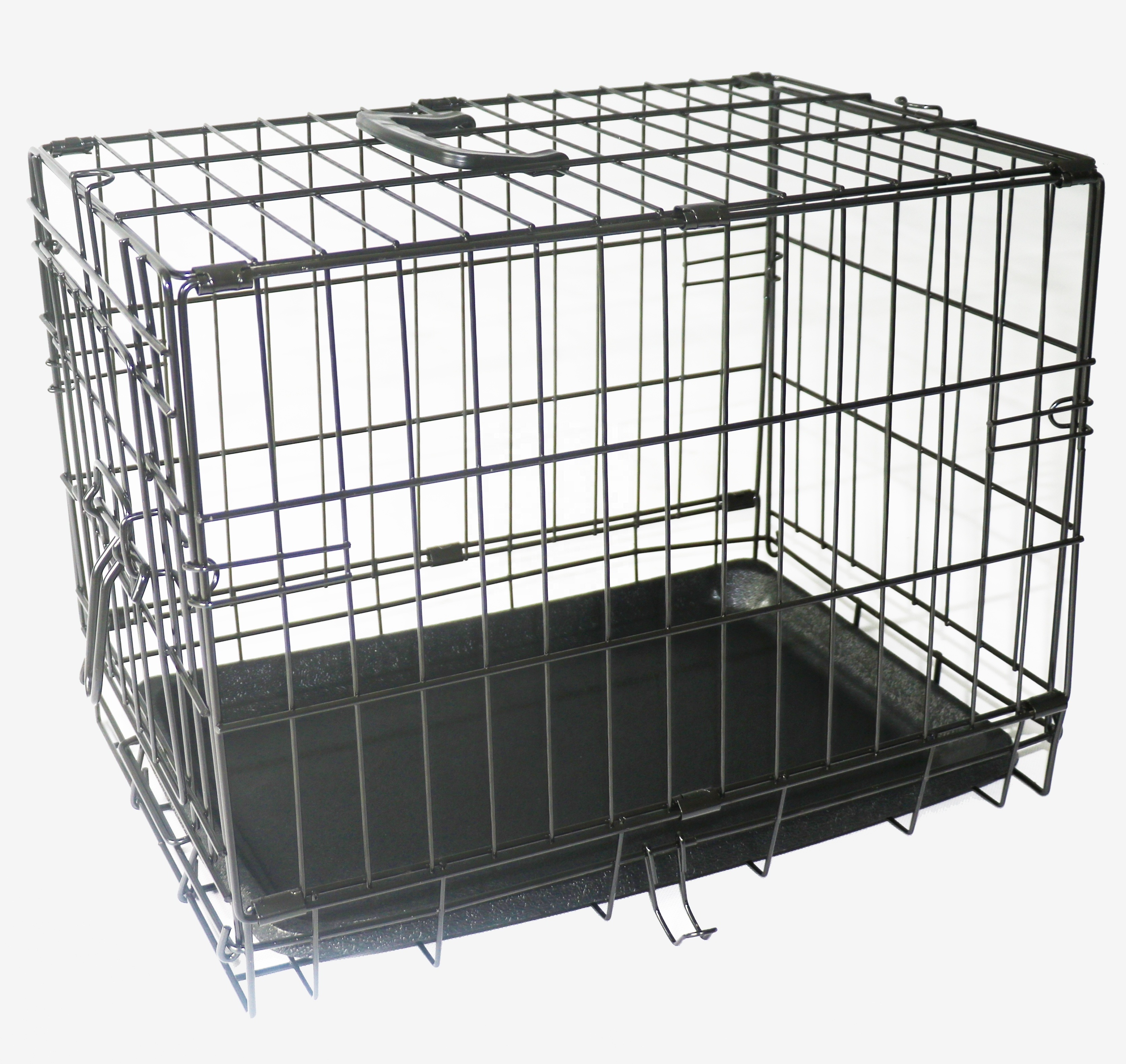 Wholesale Pet cost-effective cage House Black metal pet dog crate Single and durable outdoor large folding pet dog crate