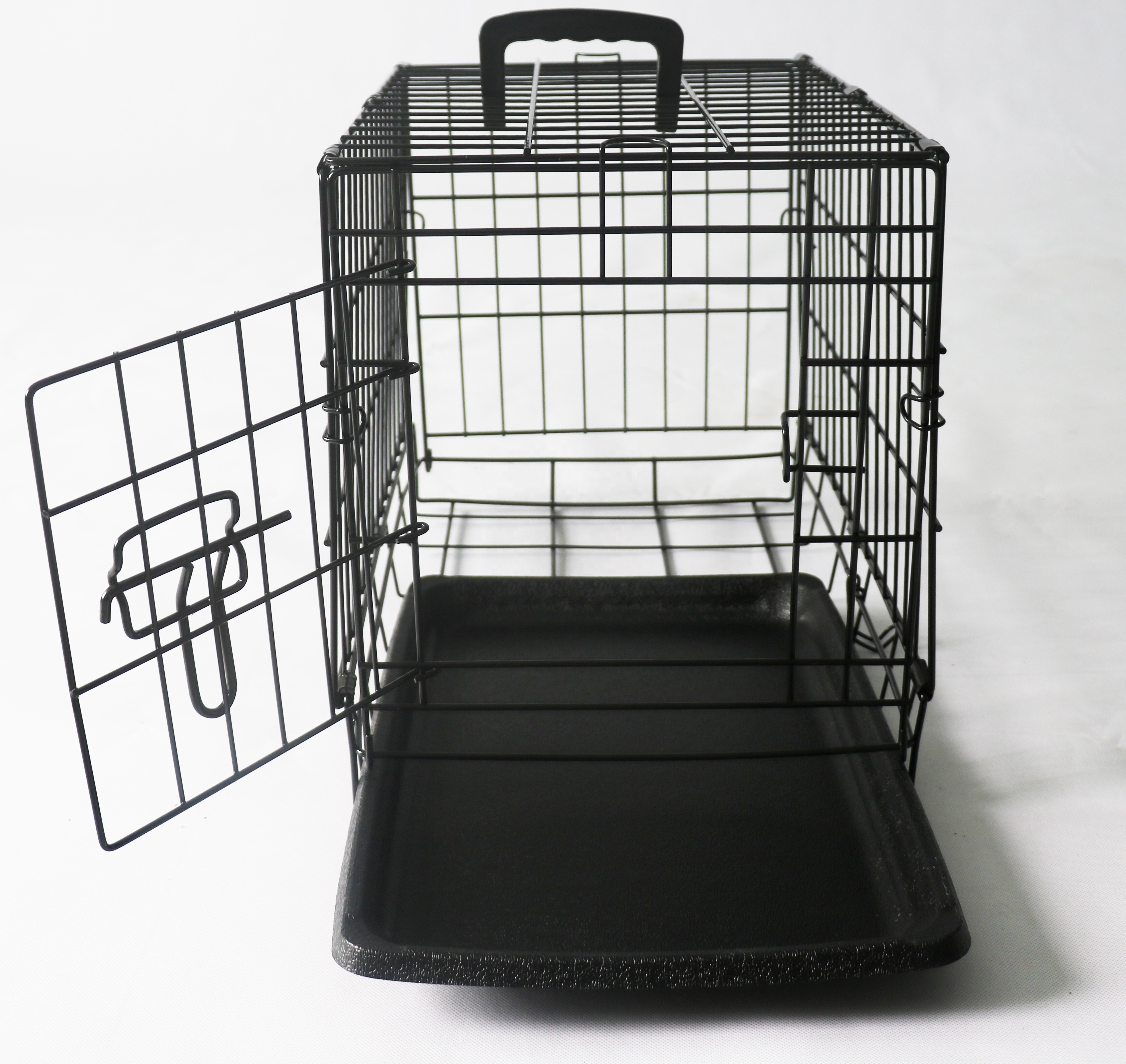 Wholesale Pet cost-effective cage House Black metal pet dog crate Single and durable outdoor large folding pet dog crate