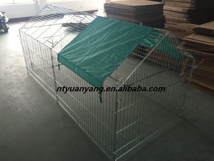 wholesale new design high quality easy clean pet cage chicken coop with sunshade, metal wire outdoor chicken cage