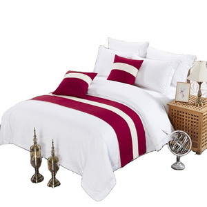 100% Cotton White Luxury Hotel Bed Sheet 4pcs Pillow Case Comforter Set