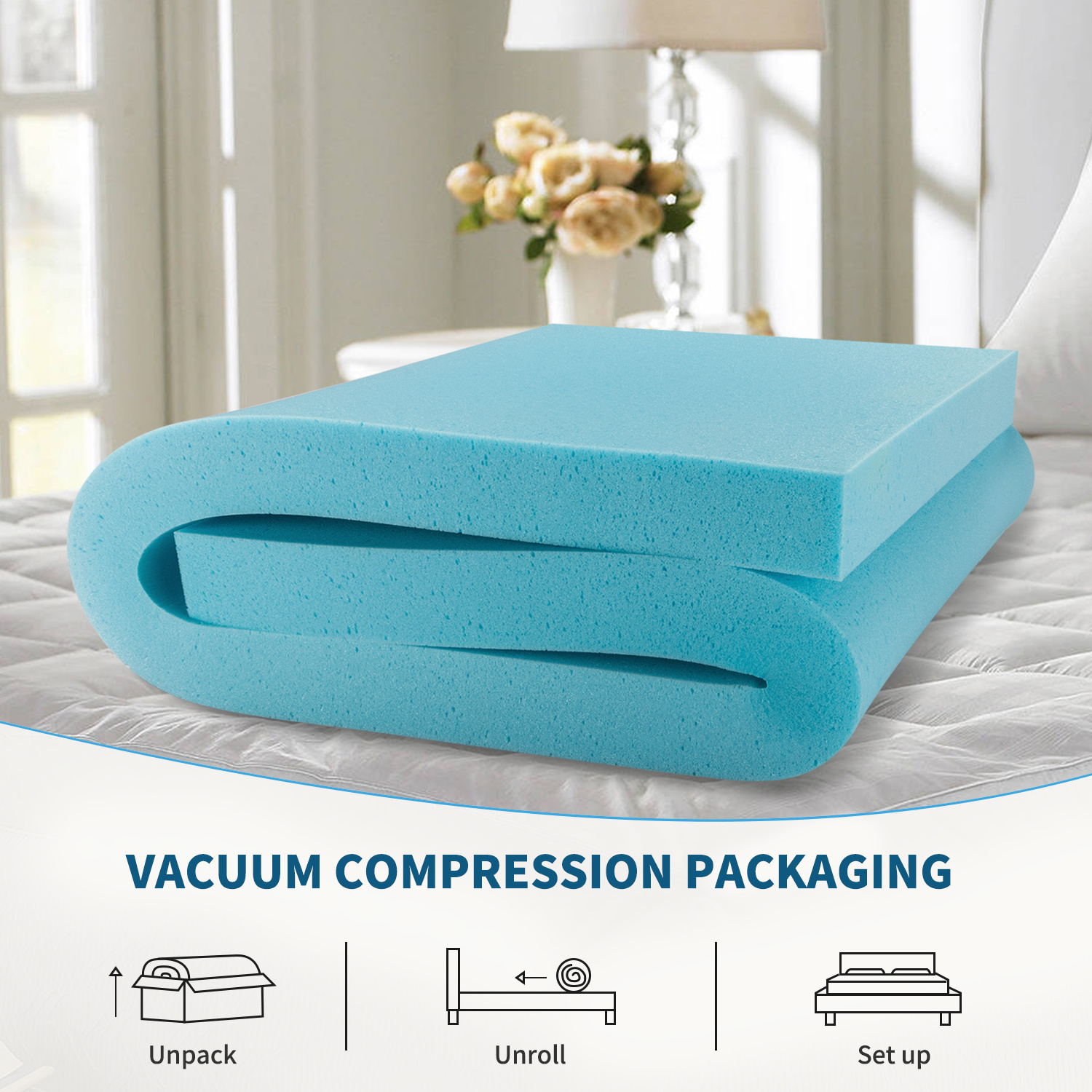 Factory Price Foldable Memory Foam Mattress Pads Toppers for Living Room with Removable Cover Feature-Rich Comfortable Bedding