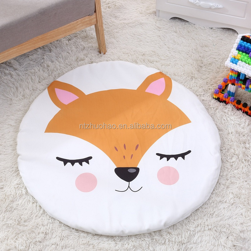 Cute Animals Unicorn Fox Cartoon Pattern Quilted Play Mats Baby Crawling Carpet Blanket Nordic Style Kids Room