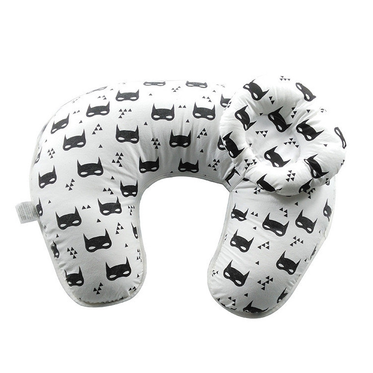 Organic U-Shaped Maternity Breastfeeding Pillow Elastic Baby Nursing Pillow Soft Cotton Fill Fall Bear Plant Print Fabric