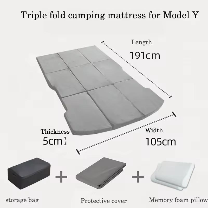 Model Y Portable outdoor memory foam camping mattress for Tesla Model Y with carry Bag & Sheet