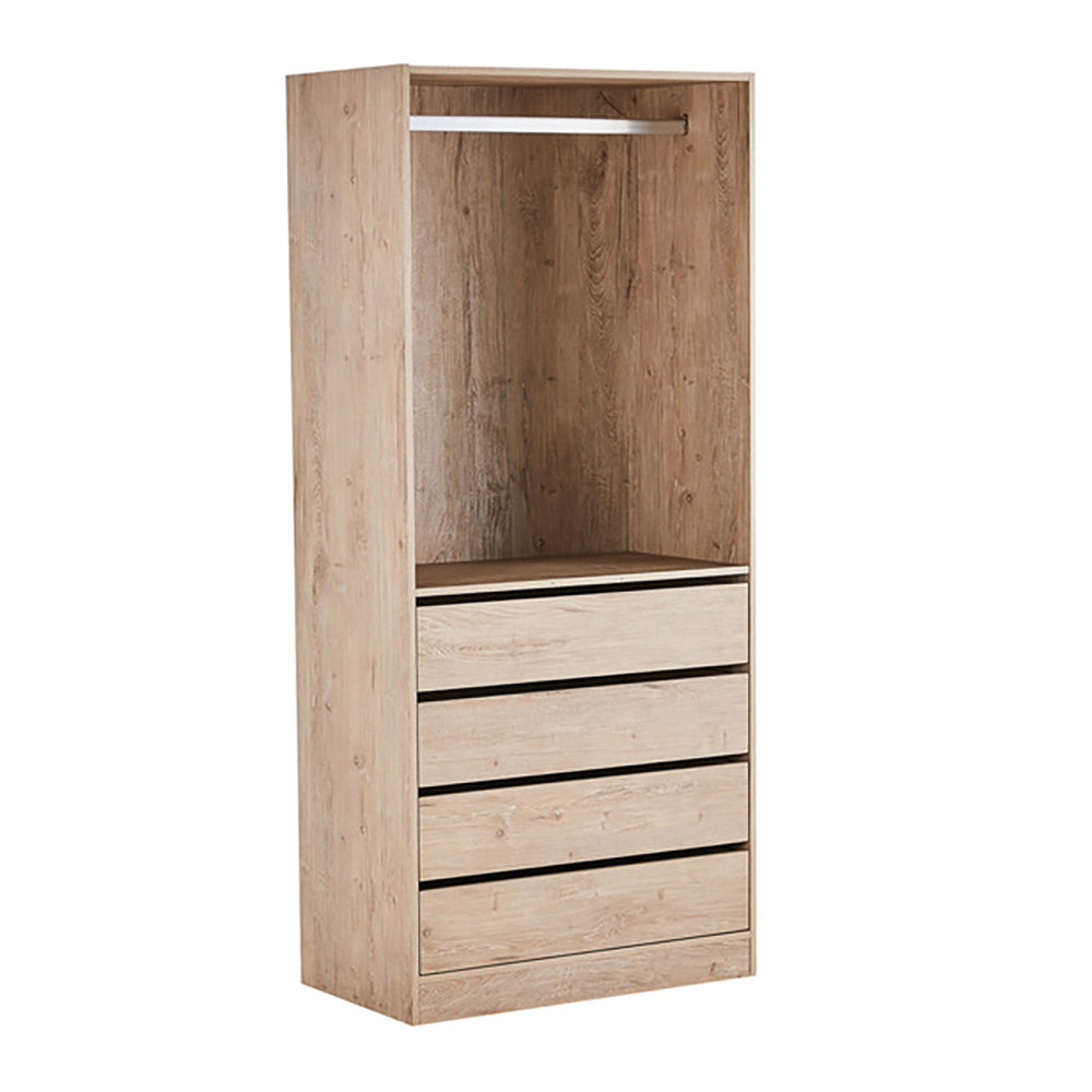 Wooden Modern 4 Drawer Armoire Cabinet Wardrobe Clothes Rack for Bedroom