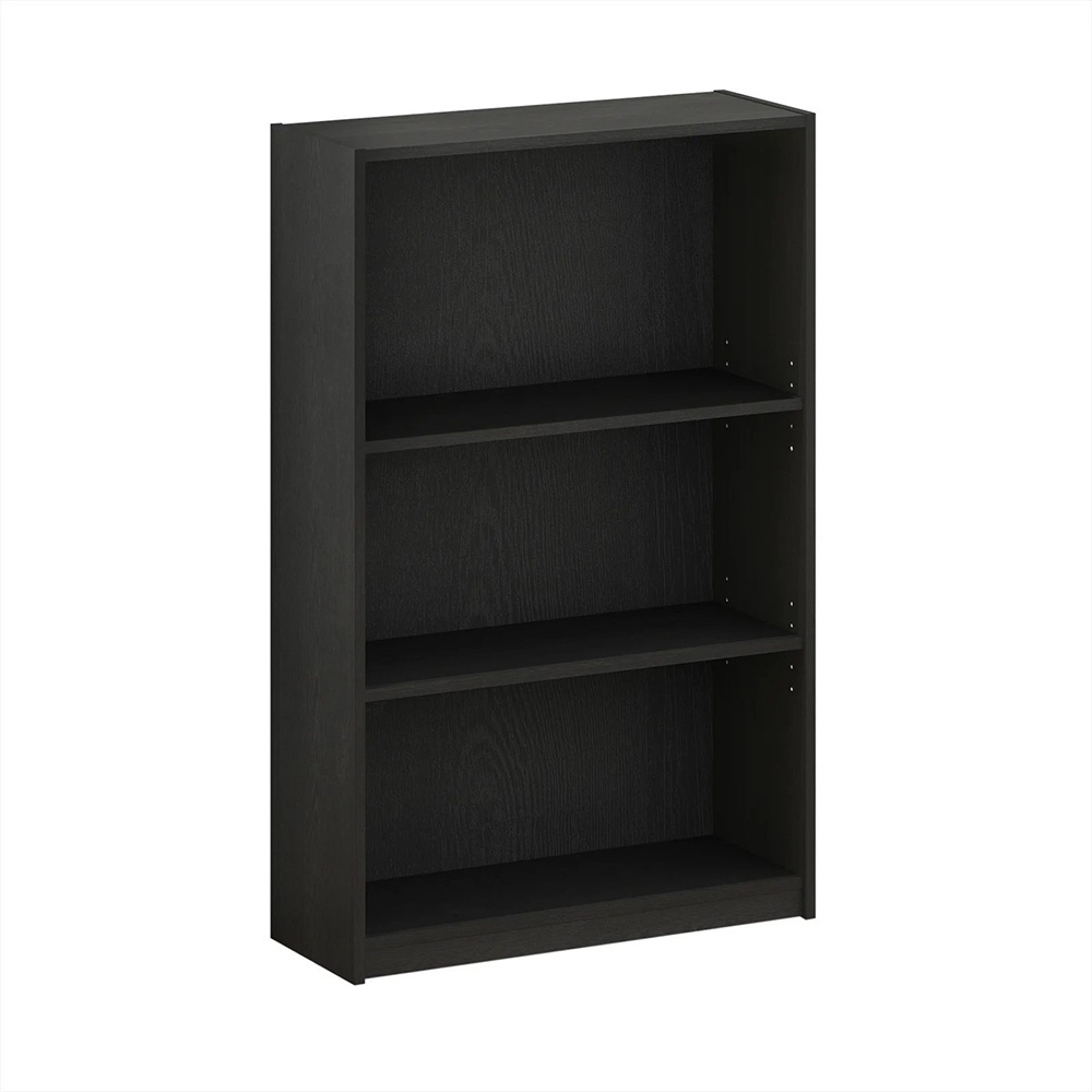 Modern Wood Black 3 Tier Cube Storage Shelf Bookcase