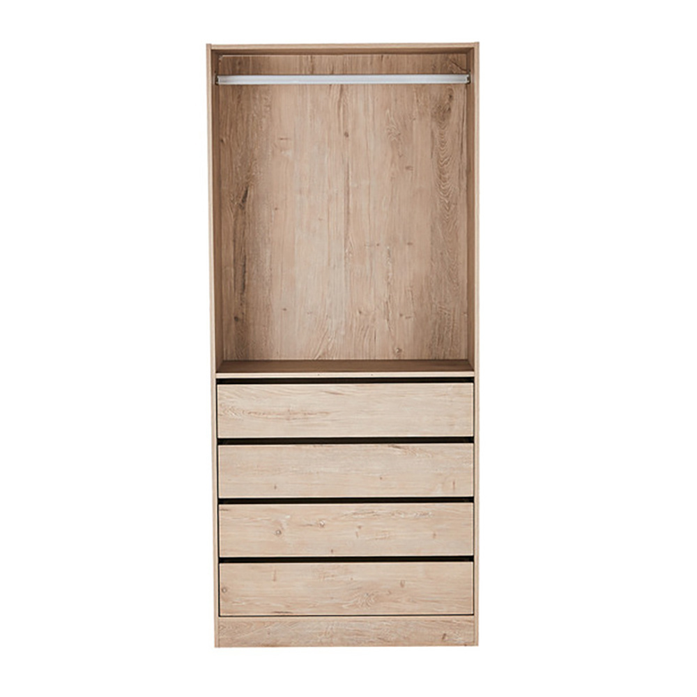 Wooden Modern 4 Drawer Armoire Cabinet Wardrobe Clothes Rack for Bedroom