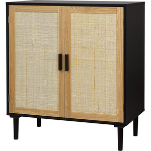 Sideboard Buffet Cabinet Kitchen Storage Cabinet with Rattan Decorated Doors