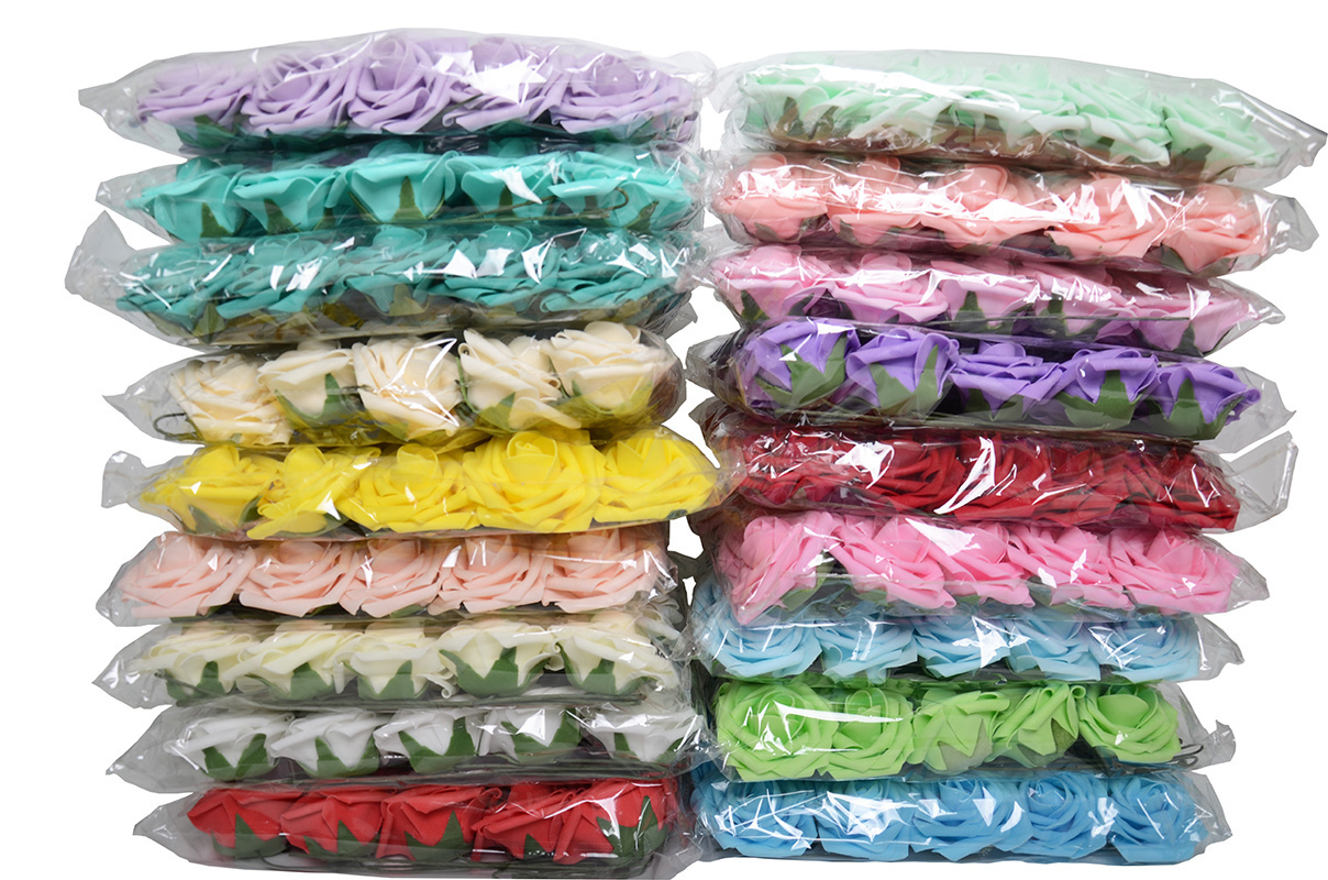 2023 New design 25pcs/bag Artificial Rose Flowers Artificial Foam Roses Handmade DIY Wedding party Decoration