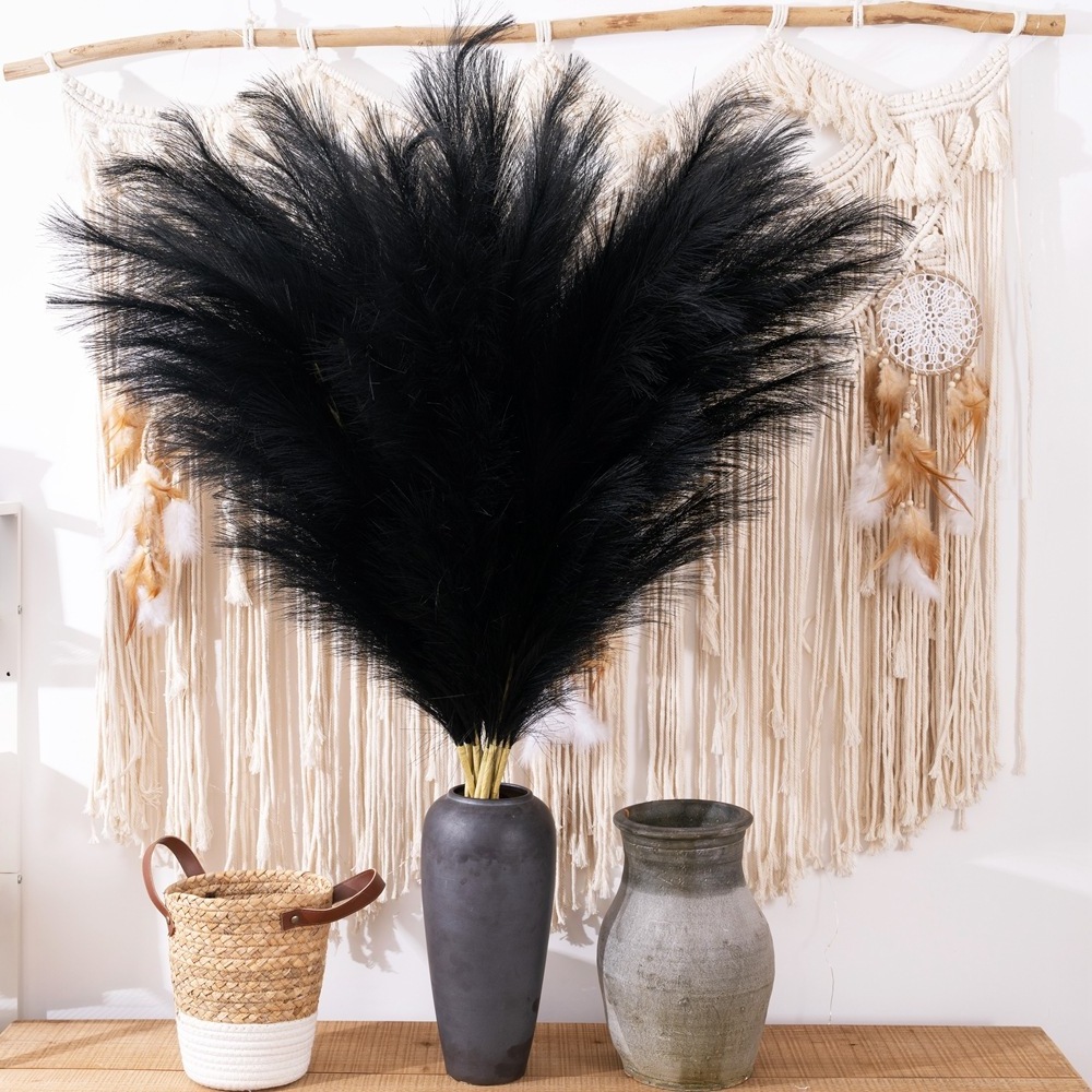 119cm black Artificial Pampas Grass 18 stems Long Reed Dog Tail Grass Wedding Decoration Wholesale