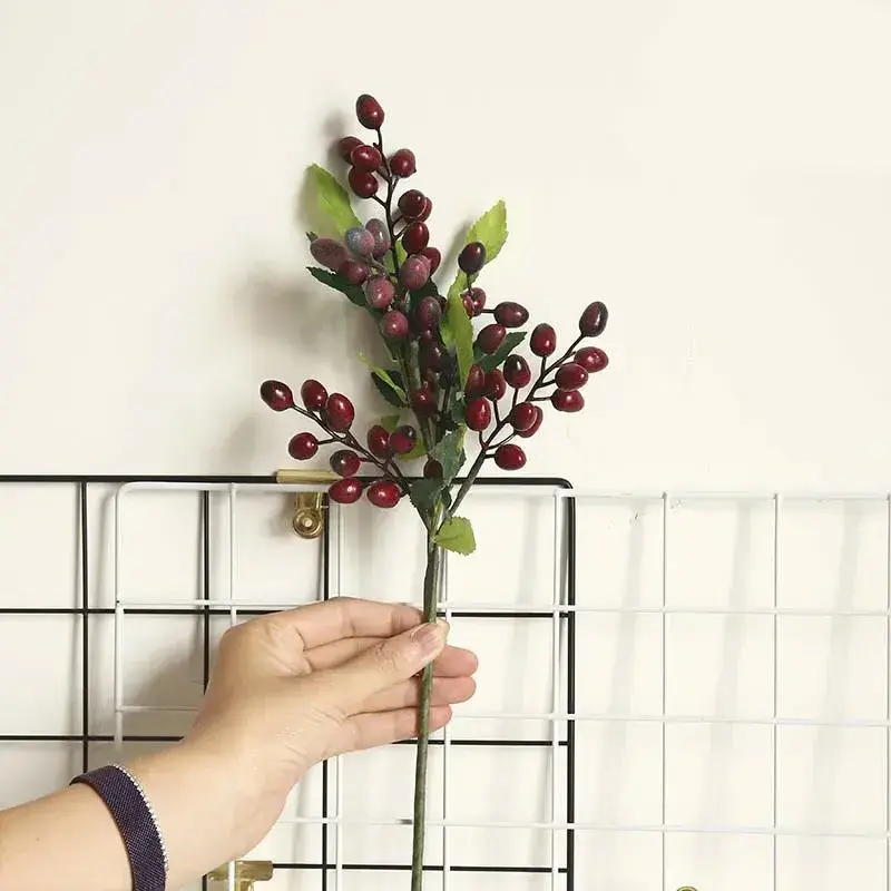 2024 pastoral berry stems branches spray pick artificial flower decoration for christmas sale