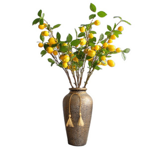 Drop shipping Top quality artificial bonsai lemon tree with thin leaves yellow fruit