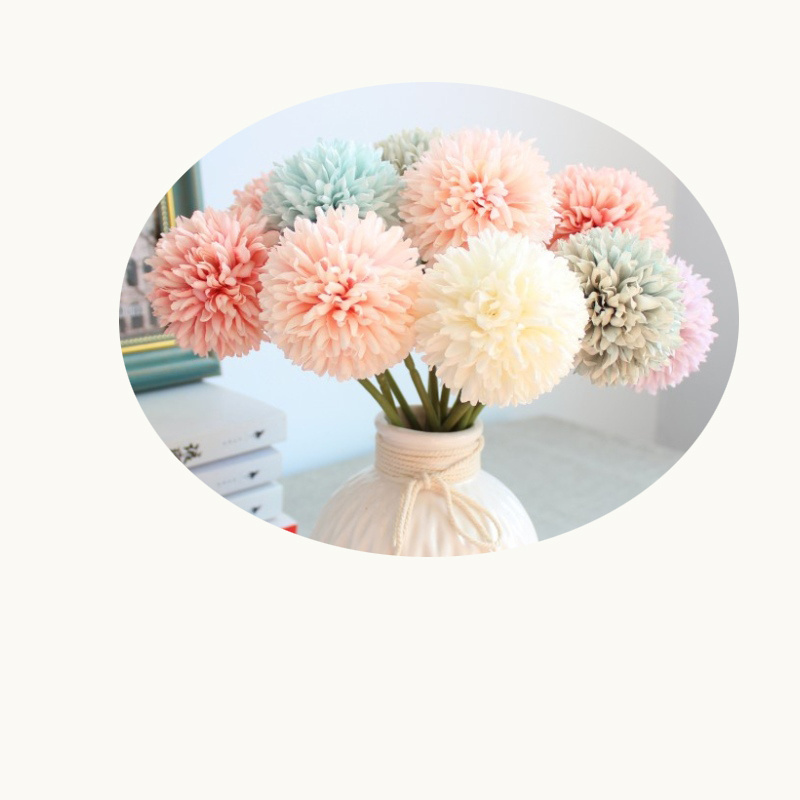 2023 Table tennis chrysanthemum simulation flower dandelion trumpet thorn single stem allium silk flowers cheap