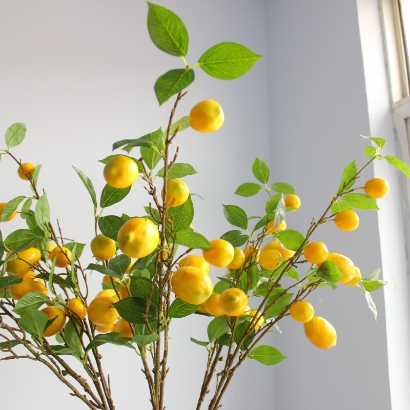 Drop shipping Top quality artificial bonsai lemon tree with thin leaves yellow fruit