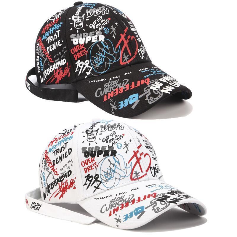 Cheap Hip Hop Streetwear Custom Design All Over Printed Graffiti Cotton 6 Panel Sports Baseball Hat Cap for Men and Women Caps