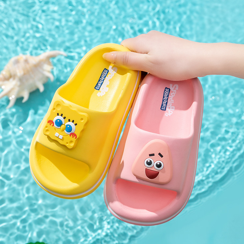 Lovely Cute Cartoon SpongeBob Children's Shoes Anti slip Summer Boys Girls Kids Baby Slipper Sandal