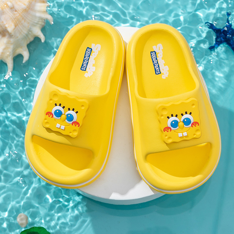 Lovely Cute Cartoon SpongeBob Children's Shoes Anti slip Summer Boys Girls Kids Baby Slipper Sandal