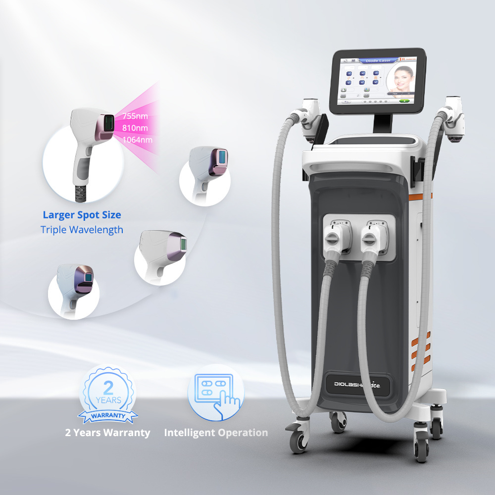 Newest 4 wavelength 755nm 1064nm 808nm 940nm professional ice painless diode laser hair removal machine