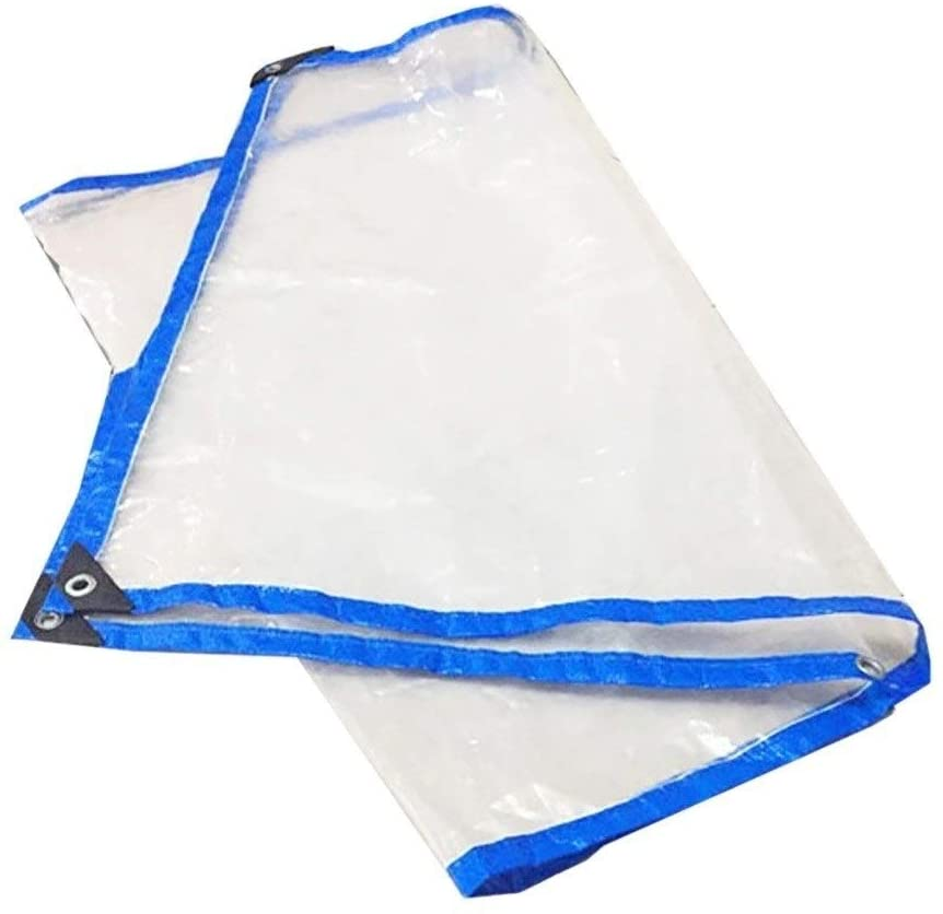 NCF 8 foot x 8 foot Heavy Duty Clear PVC Tarpaulin Transparent Vinyl Tarp for Plastic Roof