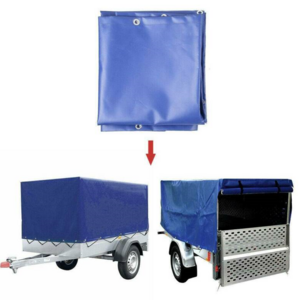 Hot Sale Custom 7X4 8X5 1000d PVC Coated Truck Cargo Utility Trailer Cover, Box Trailer Tarp with 10 pc Rubber Bungee