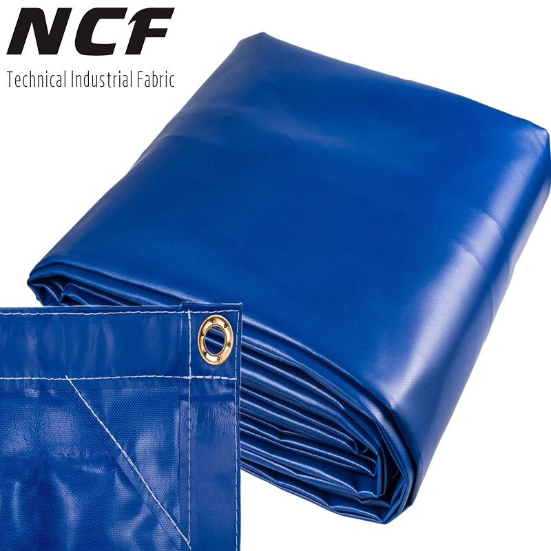 Blue Heavy Duty Waterproof Fire Retardant PVC Vinyl Coated Tarpaulin Truck Cover Sheet