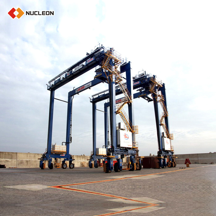 4 high wheel type straddle carrier 40 ton 45 ton rtg crane price rubber tyre container gantry crane