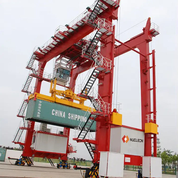 4 high wheel type straddle carrier 40 ton 45 ton rtg crane price rubber tyre container gantry crane