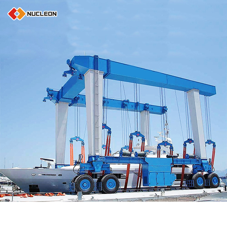 China boat lift supplier high quality remote hydraulic floating 50 ton 75 ton boat lift prices 150 ton travel lift yacht crane