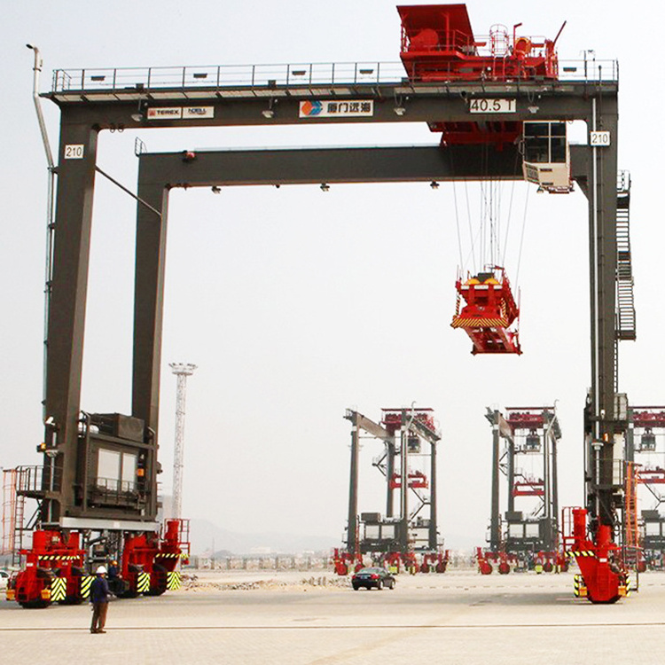 4 high wheel type straddle carrier 40 ton 45 ton rtg crane price rubber tyre container gantry crane