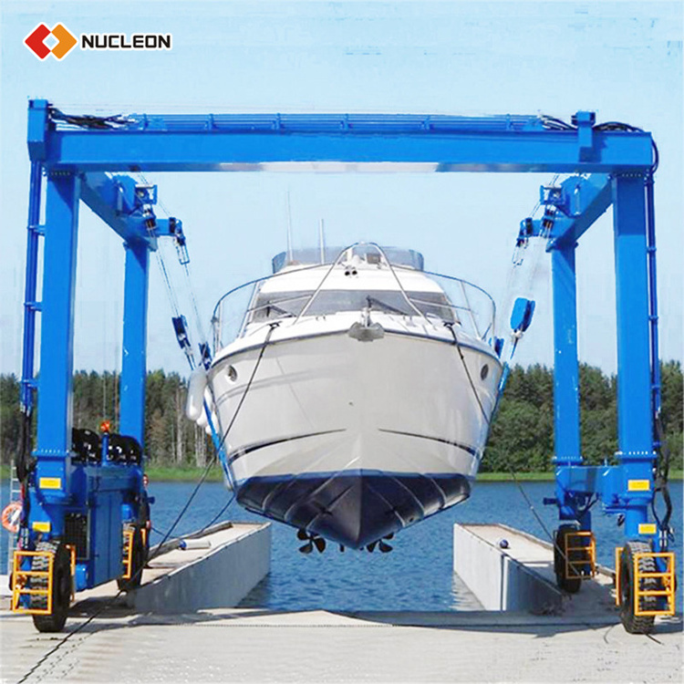 300 ton 500 ton 600 ton travel lift for dockyard using Nucleon Crane Brand mobile yacht boat lift crane