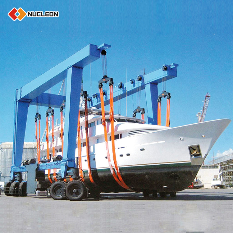 China boat lift supplier high quality remote hydraulic floating 50 ton 75 ton boat lift prices 150 ton travel lift yacht crane