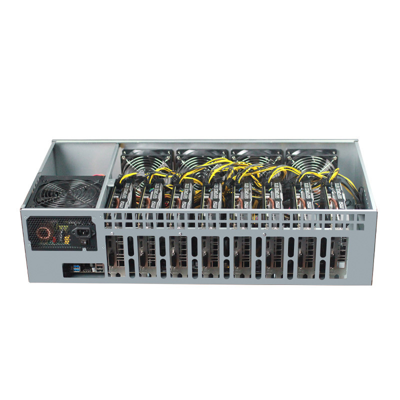 1u server chassis ATX power supply 24PIN 6PIN pc case 8 PCIE X16 HD B85 DDR3 Ram socket Support LGA1150 port 8 gpu case