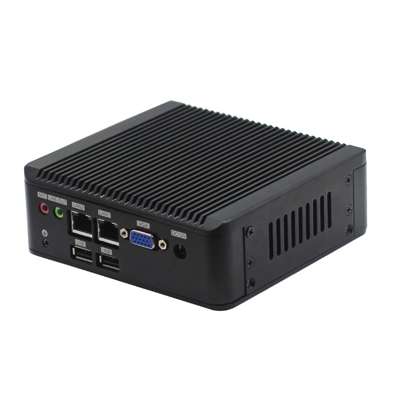 Cheapest Mini Pc Computer J1800/J1900/E3845 Fanless Barebone Mini Pc Support Dual Lan HD VGA 4*COM WIN10 Mini Pc Case