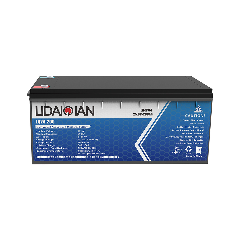 24 Volt Lithium Battery 25.6v 200Ah Lifepo4 Rechargeable Deep Cycle Battery Lithium Iron Phosphate Batteries