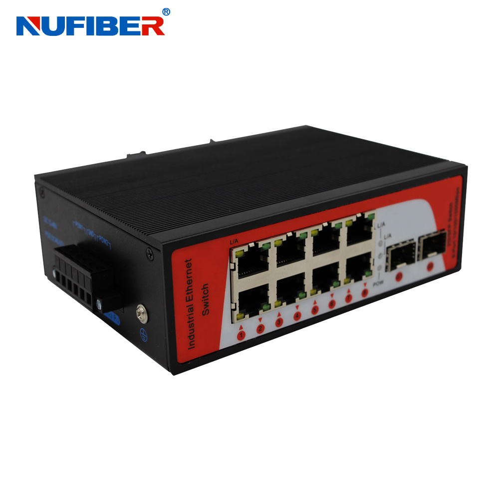 Full Gigabit 2 SFP slots 8 ports Industrial POE Ethernet Switch